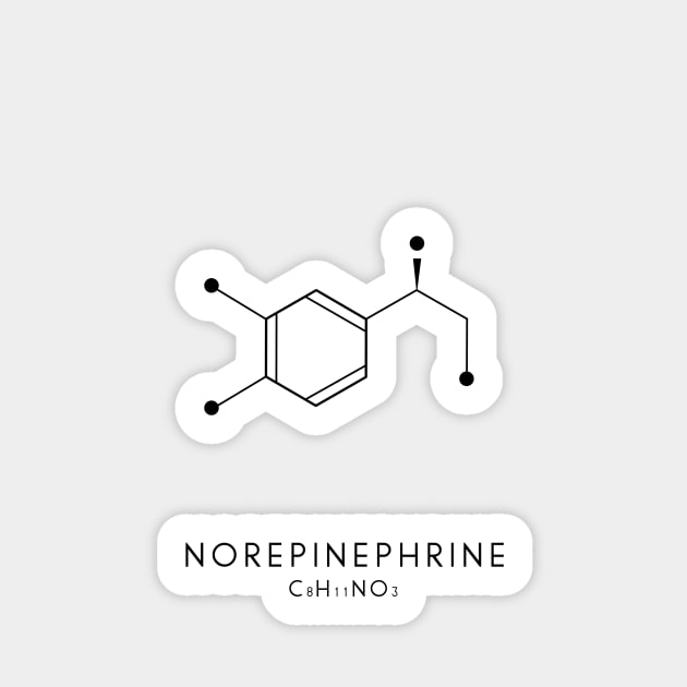 Norepinephrine Molecular Structure - White Sticker by typelab